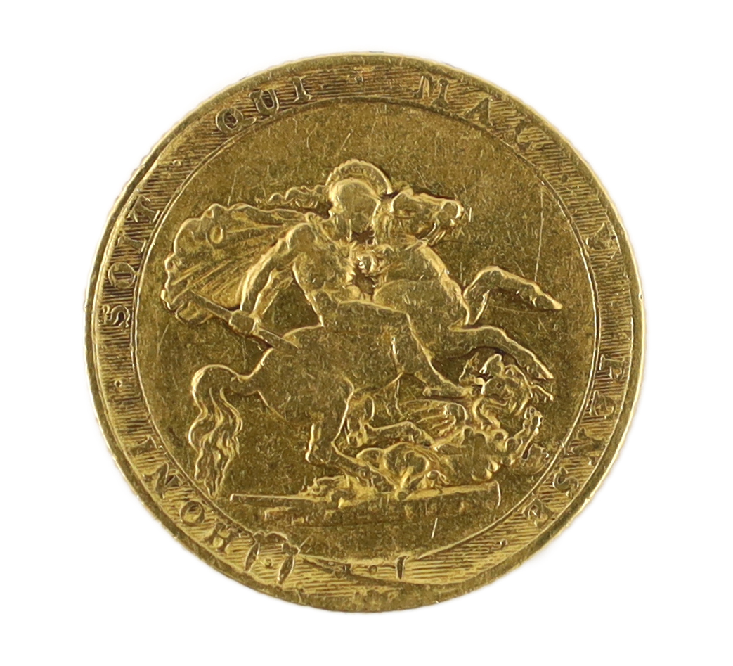 British gold coins, George III sovereign 1820, good Fine or better